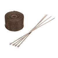 5m x 50mm Gold Exhaust Wrap with 4 Stainless Steel Ties