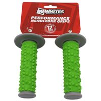 Motorbike MX Full Large Diamond Grips - Grey/Green