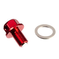 Magnetic Sump Plug M10 x 15 x 1.25 - Red