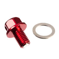 Magnetic Sump Plug M10 x 15 x 1.5 - Red