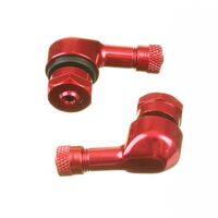90 Degree Alloy Valve 8.3mm - Red Pair