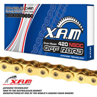 XAM 420NSD Non-Sealed Motorbike Chain - Gold / Black (130L)