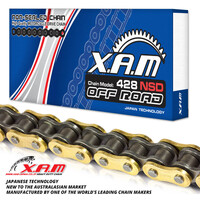 XAM 428NSD Non-Sealed Motorbike Chain - Gold / Black (118L)