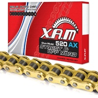 XAM X-Ring 520 Gold Motorbike Chain - 104 to 120 Links
