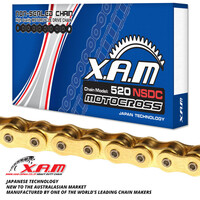 XAM 520NSDC Chromised Motorbike Chain - Gold / Gold (108L)