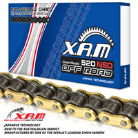 XAM 520NSD Non-Sealed Motorbike Chain - Gold / Black (114L)