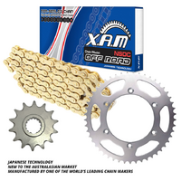 XAM Gold Chromised Chain & Sprocket Kit for 1985-2007 Suzuki RM125 12/49