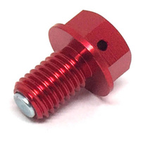 Zeta Magnetic Drain Bolt for 1996-2008 Kawasaki KX250 - M10 x 15 P1.5 Red